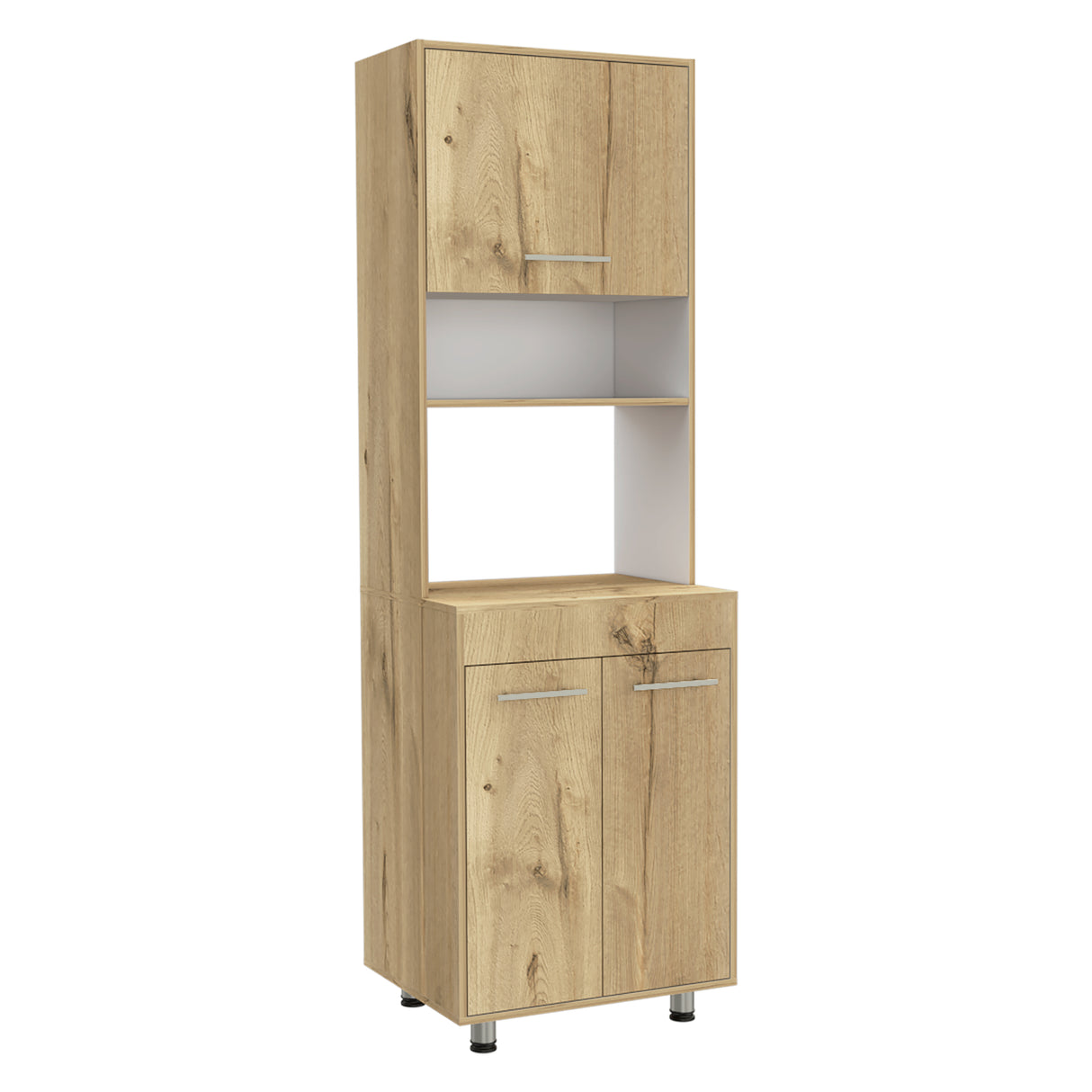 Alacena Orion Duna y Blanco 50.3x200cm con Un Cajón - Alacenas y Muebles Microondas | Bylmo