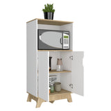 Mueble Microondas Bicolor Blanco y Duna 40x130cm Sin Cajones - Alacenas y Muebles Microondas | Bylmo