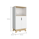 Mueble Microondas Bicolor Blanco y Duna 40x130cm Sin Cajones - Alacenas y Muebles Microondas | Bylmo