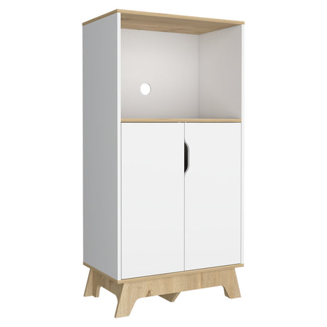 Mueble Microondas Bicolor Blanco y Duna 40x130cm Sin Cajones - Alacenas y Muebles Microondas | Bylmo