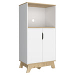 Mueble Microondas Bicolor Blanco Y Duna 40x130cm Sin Cajones