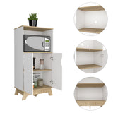 Mueble Microondas Bicolor Blanco y Duna 40x130cm Sin Cajones - Alacenas y Muebles Microondas | Bylmo