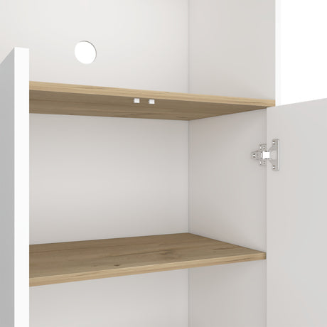 Mueble Microondas Bicolor Blanco y Duna 40x130cm Sin Cajones - Alacenas y Muebles Microondas | Bylmo