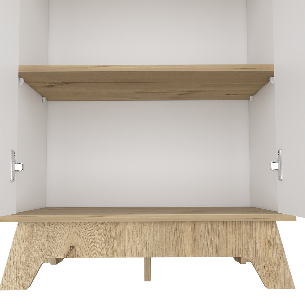 Mueble Microondas Bicolor Blanco y Duna 40x130cm Sin Cajones - Alacenas y Muebles Microondas | Bylmo