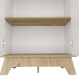 Mueble Microondas Bicolor Blanco y Duna 40x130cm Sin Cajones - Alacenas y Muebles Microondas | Bylmo