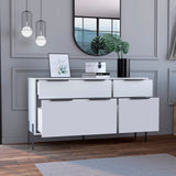 Cómoda White Collection Blanco 122.6x69cm con Cuatro Cajones - Cajoneras y Comodas | Bylmo
