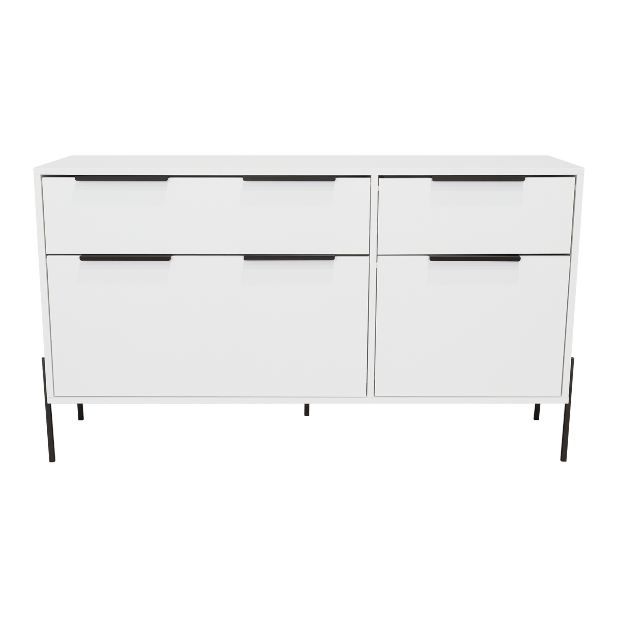 Cómoda White Collection Blanco 122.6x69cm con Cuatro Cajones - Cajoneras y Comodas | Bylmo