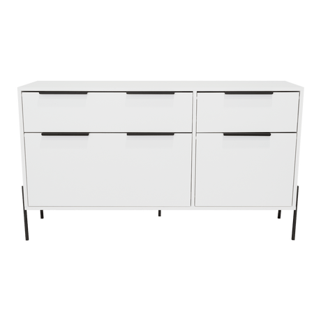 Cómoda White Collection Blanco 122.6x69cm con Cuatro Cajones - Cajoneras y Comodas | Bylmo