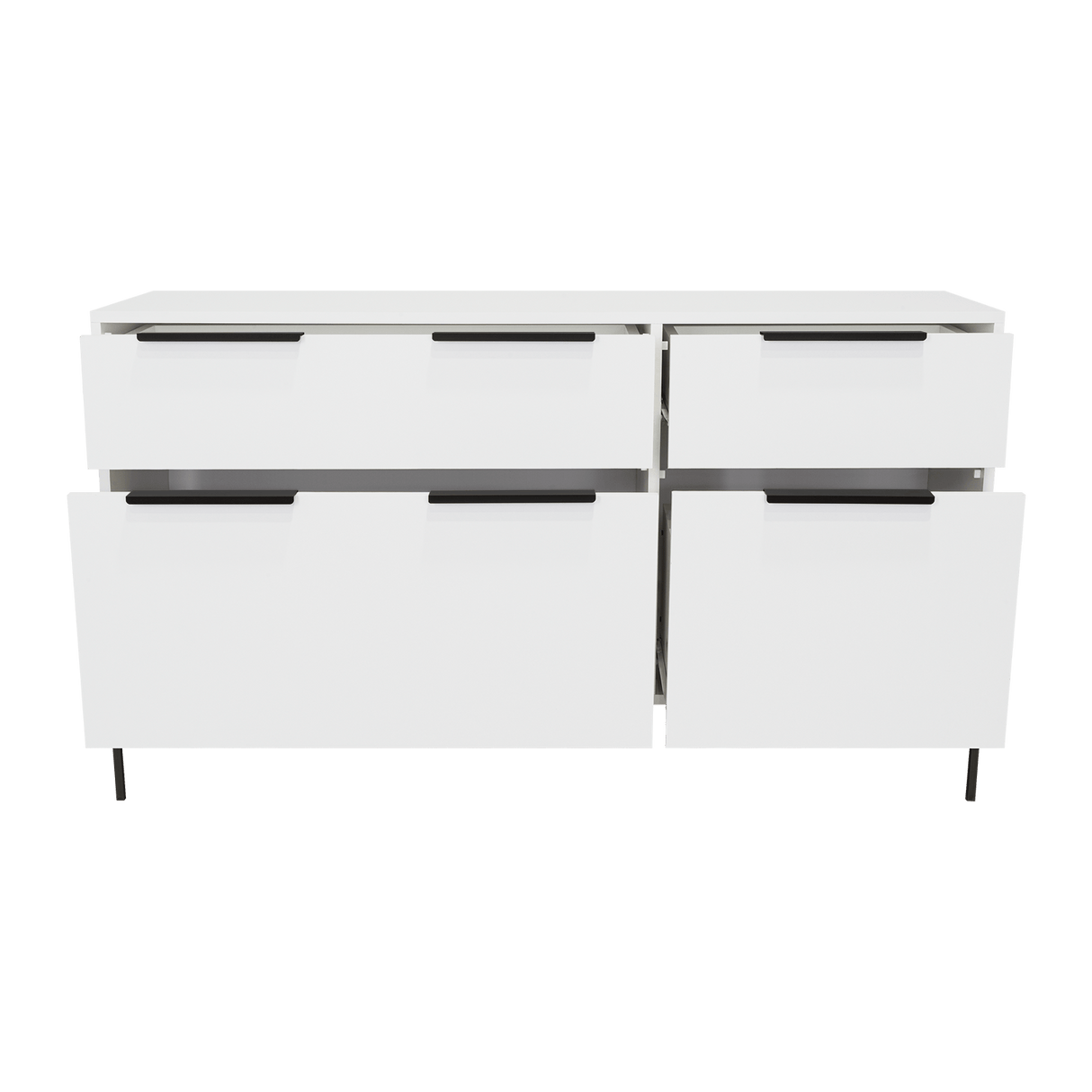 Cómoda White Collection Blanco 122.6x69cm con Cuatro Cajones - Cajoneras y Comodas | Bylmo