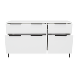 Cómoda White Collection Blanco 122.6x69cm con Cuatro Cajones - Cajoneras y Comodas | Bylmo