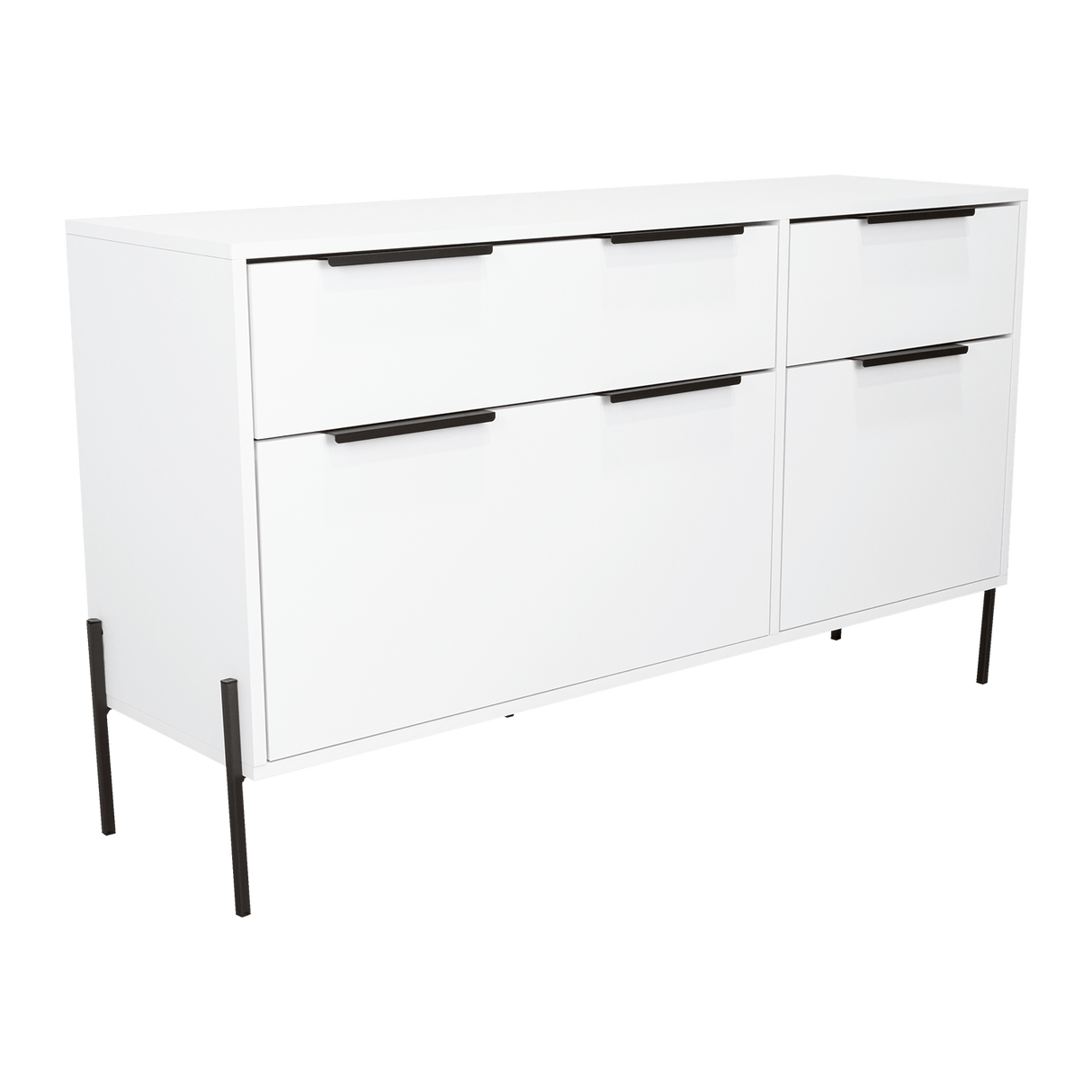 Cómoda White Collection Blanco 122.6x69cm con Cuatro Cajones - Cajoneras y Comodas | Bylmo