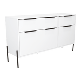 Cómoda White Collection Blanco 122.6x69cm con Cuatro Cajones - Cajoneras y Comodas | Bylmo
