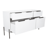 Cómoda White Collection Blanco 122.6x69cm con Cuatro Cajones - Cajoneras y Comodas | Bylmo