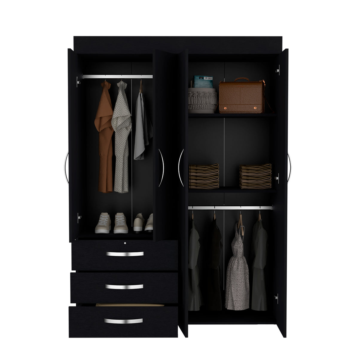 Closet Denver Wengue 119.2x172.8cm con Cuatro Puertas - Closets | Bylmo
