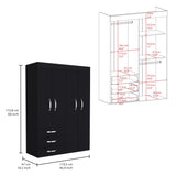 Closet Denver Wengue 119.2x172.8cm con Cuatro Puertas - Closets | Bylmo