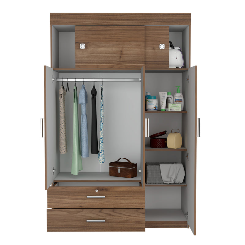 Closet Manila Z 120 Gales Y Blanco 120x187.5cm Con Cinco Puertas