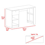 Escritorio Home Blanco 120.2x75.6cm Con Organizado De Libros