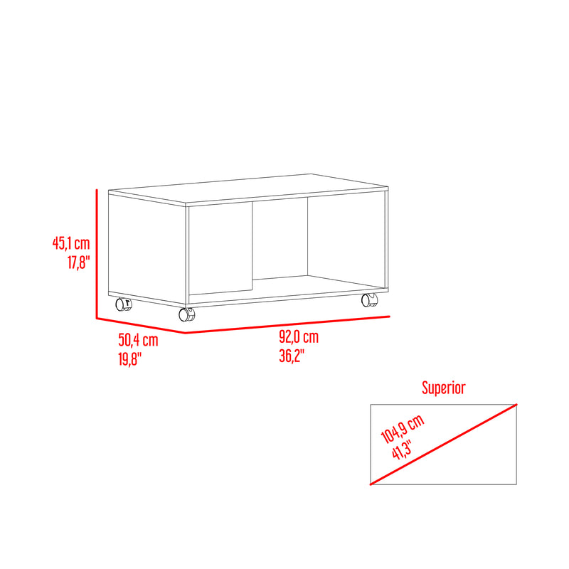 Mesa De Centro Patrick Fresno Europeo 92x45.1cm Rectangular Con Patas