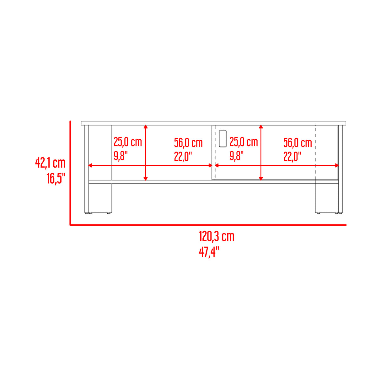 Rack de TV Lyft Milan 120.3x42.1cm para TV Hasta 50 pulgadas - Muebles de TV | Bylmo