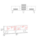 Rack De Tv Paris Duna Y Blanco 180x525cm Para Tv Hasta 80 Pulgadas