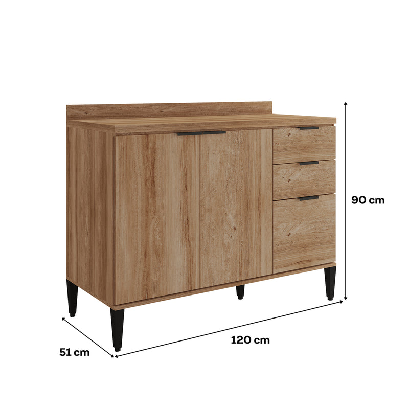 Mueble Inferior De Cocina Freijo 120x87.5cm Con Mesón