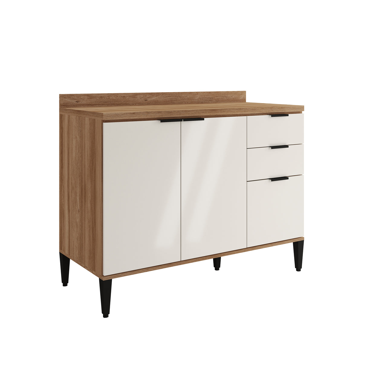 Mueble Inferior de Cocina Freijo Y Beige 120x90cm Con Mesón - Muebles Inferiores | Bylmo