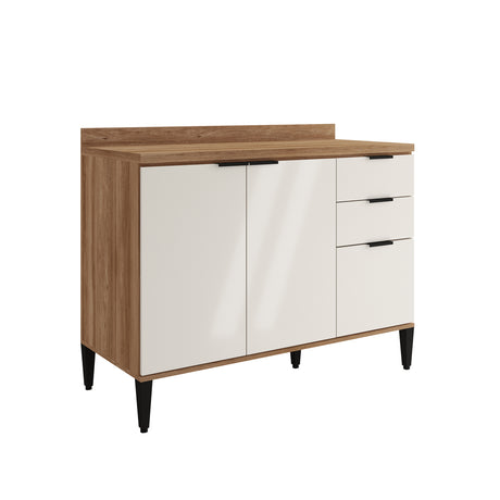 Mueble Inferior de Cocina Freijo Y Beige 120x90cm Con Mesón - Muebles Inferiores | Bylmo