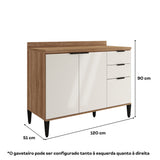 Mueble Inferior de Cocina Freijo Y Beige 120x90cm Con Mesón - Muebles Inferiores | Bylmo