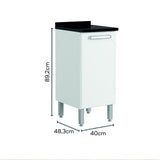 Mueble Inferior de Cocina Blanco 40x89cm Con Mesón - Muebles Inferiores | Bylmo