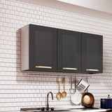 Mueble Superior Negro 105x52cm con Tres Puertas - Muebles Superiores | Bylmo