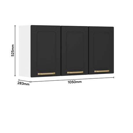 Mueble Superior Negro 105x52cm con Tres Puertas - Muebles Superiores | Bylmo