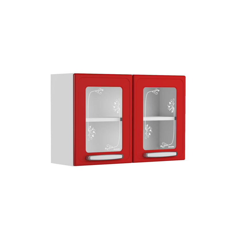 Mueble Superior Rojo 80x52cm Con Tres Puertas