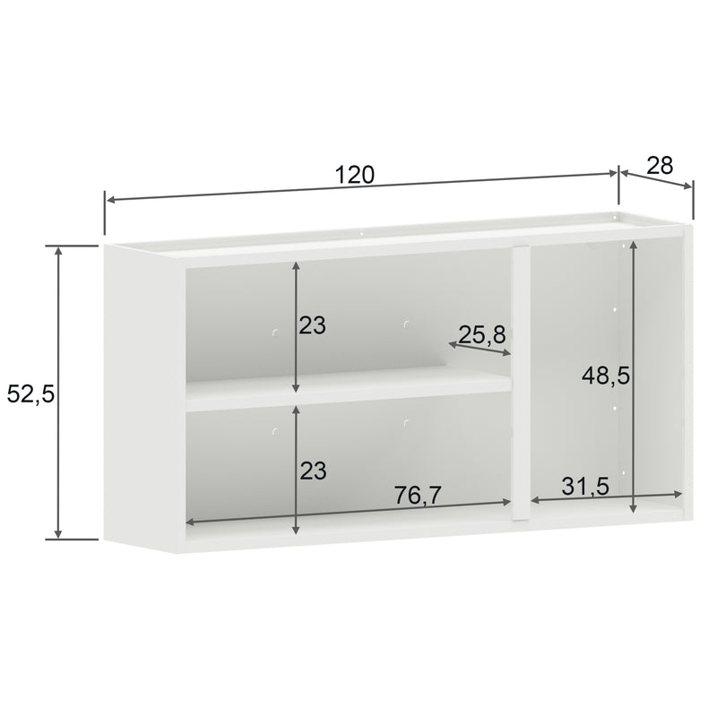 Mueble Superior Arena 120x52cm Con Tres Puertas