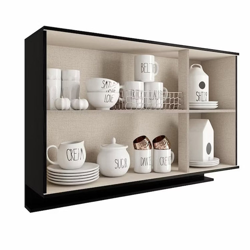 Mueble Superior Negro 120x79.5cm Con Tres Puertas