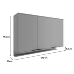 Mueble Superior Gris 120x79.5cm Con Tres Puertas