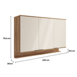 Mueble Superior Freijo Y Beige 120x79.5cm Con Tres Puertas