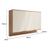 Mueble Superior Freijo Y Beige 120x79.5cm con Tres Puertas - Muebles Superiores | Bylmo