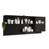 Mueble Superior Negro 200x79.5cm Con Cuatro Cajones