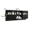 Mueble Superior Negro 200x79.5cm Con Cuatro Cajones