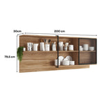 Mueble Superior Freijo 200x79.5cm Con Cuatro Cajones