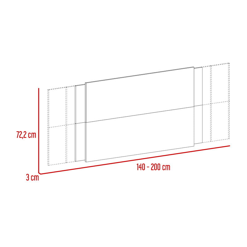 Cabecero Ajustable Neuss Fresno Europeo Y Wengue 200x72.3cm Para Cama Queen