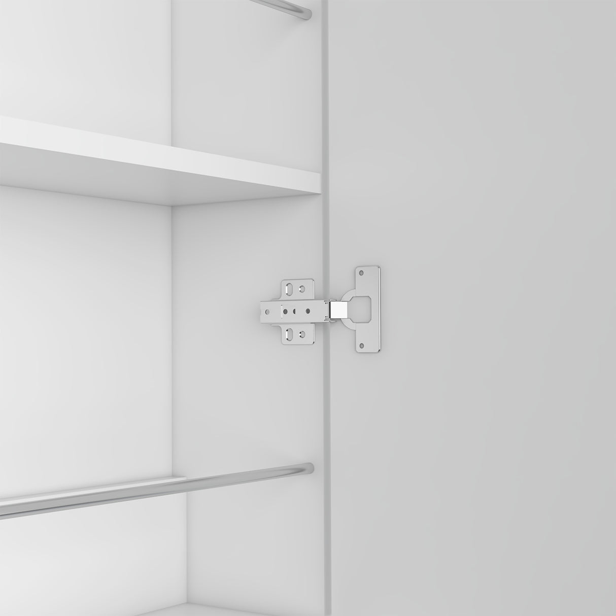 Zapatero de Pared Leto XL Blanco 47x170cm de 5 Niveles con Espejo - Zapateros | Bylmo