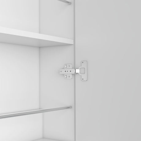 Zapatero de Pared Leto XL Blanco 47x170cm de 5 Niveles con Espejo - Zapateros | Bylmo