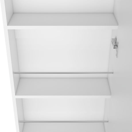 Zapatero de Pared Leto XL Blanco 47x170cm de 5 Niveles con Espejo - Zapateros | Bylmo