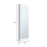 Zapatero de Pared Leto XL Blanco 47x170cm de 5 Niveles con Espejo - Zapateros | Bylmo
