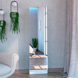 Zapatero de Pared Leto XL Blanco 47x170cm de 5 Niveles con Espejo - Zapateros | Bylmo