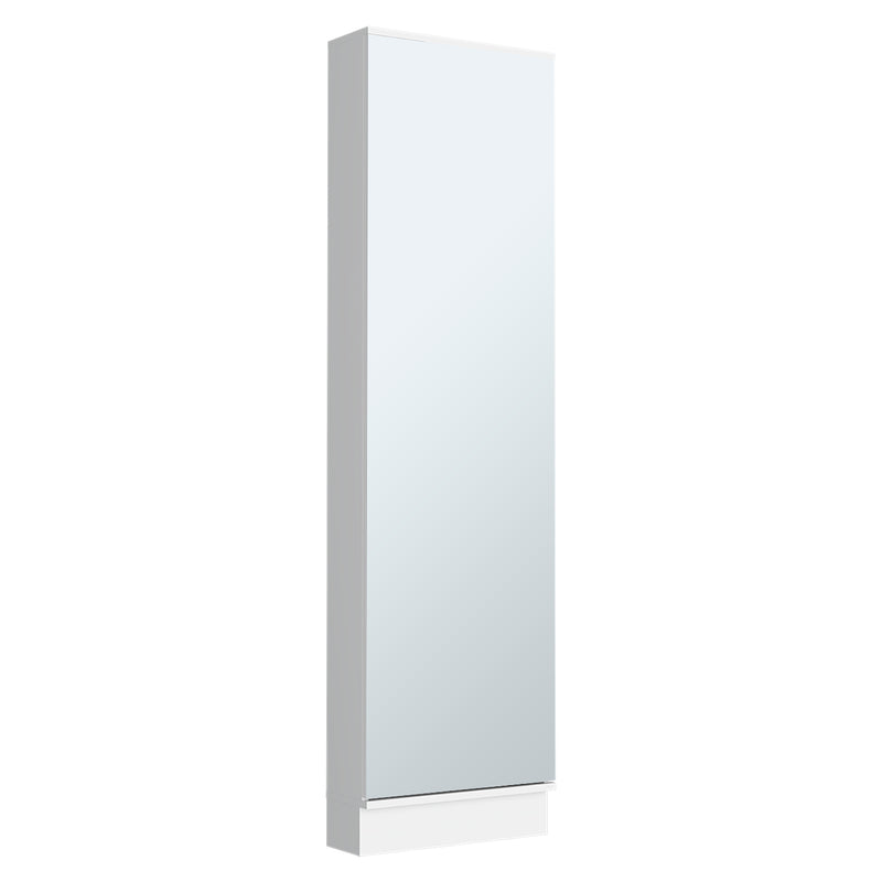 Zapatero De Pared Leto Xl Blanco 47x170cm De 5 Niveles Con Espejo