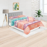 Cubrelecho Español Ambete Rosado y Lila de Algas Marinas Para Cama Semidoble 120 X 190 Cm - Tendidos y Cubrelechos | Bylmo