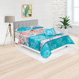 Cubrelecho Español Ambete Rosado y Blanco de Trazos Para Cama Semidoble 120 X 190 Cm - Tendidos y Cubrelechos | Bylmo