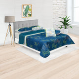 Cubrelecho Español Ambete Azul Oscuro de Figuras Distorsionadas Para Cama Semidoble 120 X 190 Cm - Tendidos y Cubrelechos | Bylmo